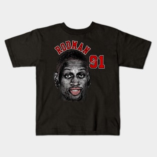 Dennis Rodman Bulls 91 Vintage Kids T-Shirt